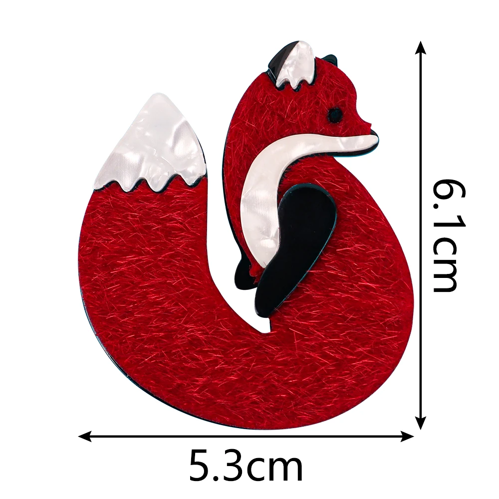 جديد الكرتون الاكريليك الثعلب الأحمر بروش التلبيب دبابيس للنساء لطيف الراتنج الحيوان شارات دبابيس الاتجاهات مجوهرات الملابس والاكسسوارات
