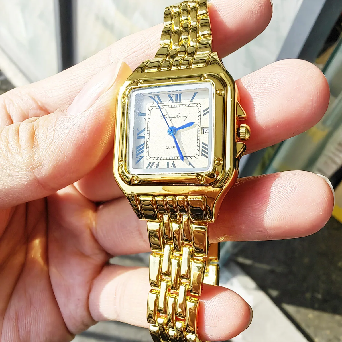 Couple Watches Square Simple Design Couple Quartz Watch Fashion Stainless Steel Women's Watch