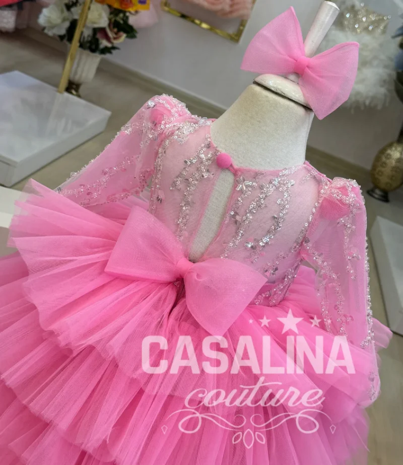 Vestido feminino de baile de lantejoulas, vestidos bonitos de princesa, vestido elegante para festa de aniversário, cerimônia de comunhão, tamanho 1-10t