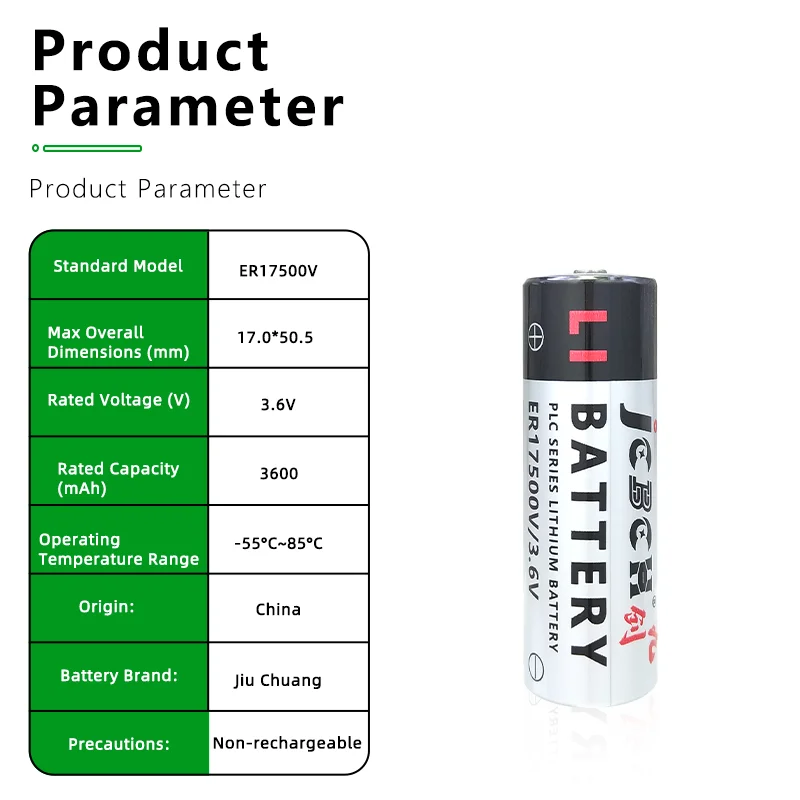 JCBCH R13N860011 Li-SOCl2 Battery 3.6V is suitable for Epson LS3 LS6 C8 robot encoder and servo drive ER17500V