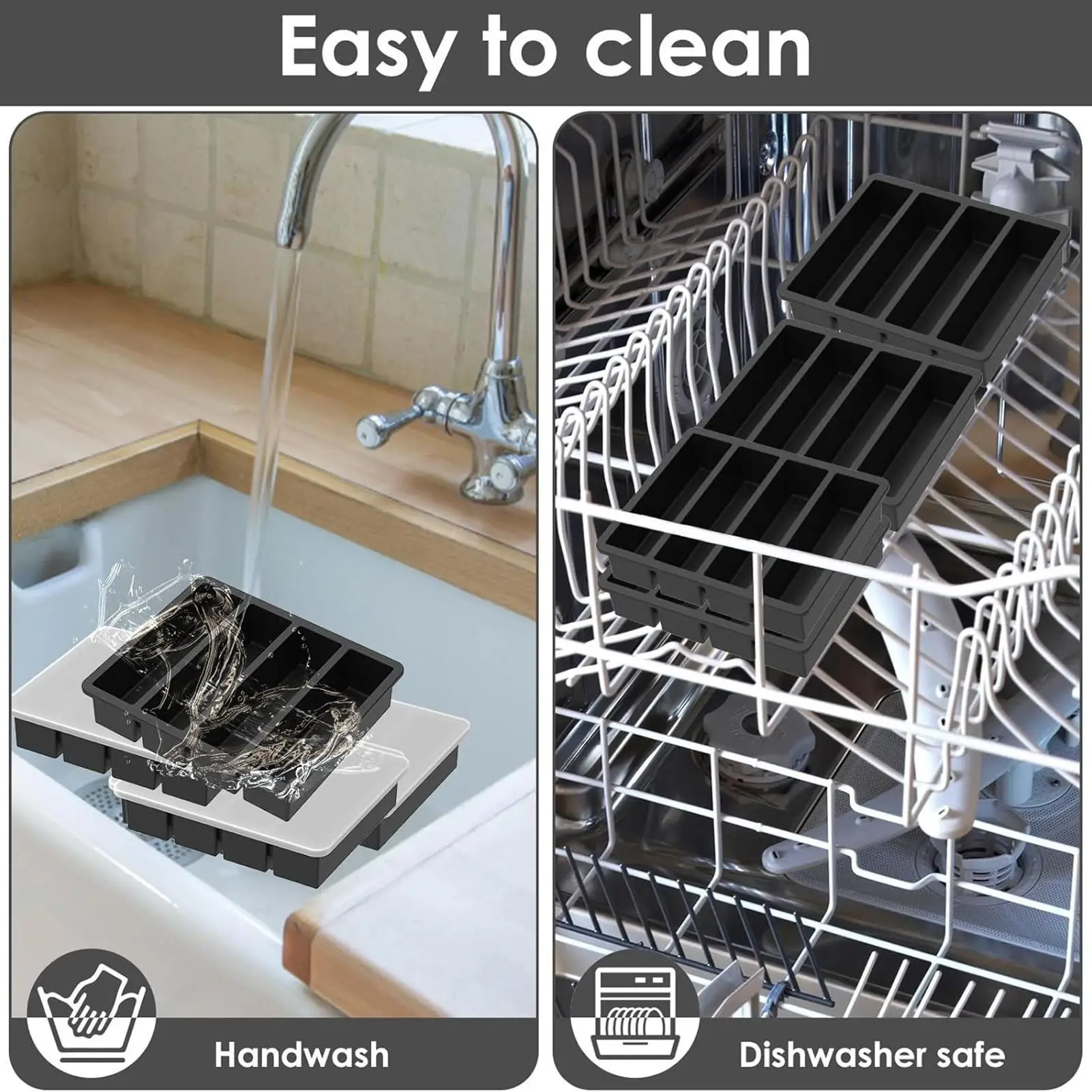 

Силиконовые формы для морозильной камеры, 4 предмета, многоразовые с крышкой, легкосъемные силиконовые лотки для морозильной камеры с крышкой для сока, соуса, бульона