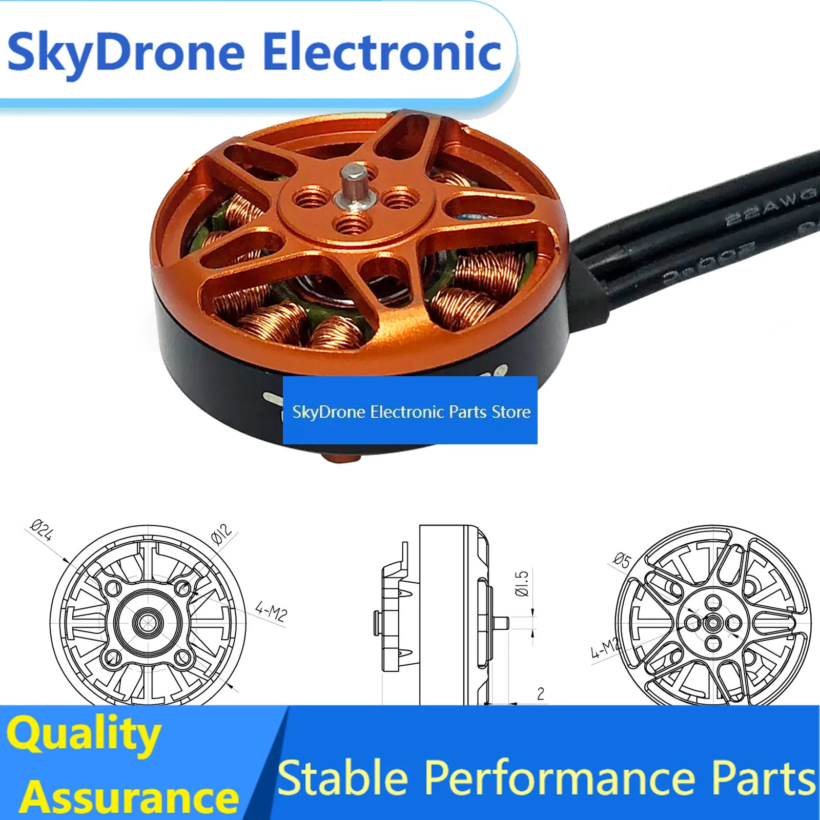 SkyDEl4Pcs YSIDO 2004 1750KV 3000KV Brushless Motor Compatible 3.5-5inch Propeller For Toothpick Long Range RC FPV Racing