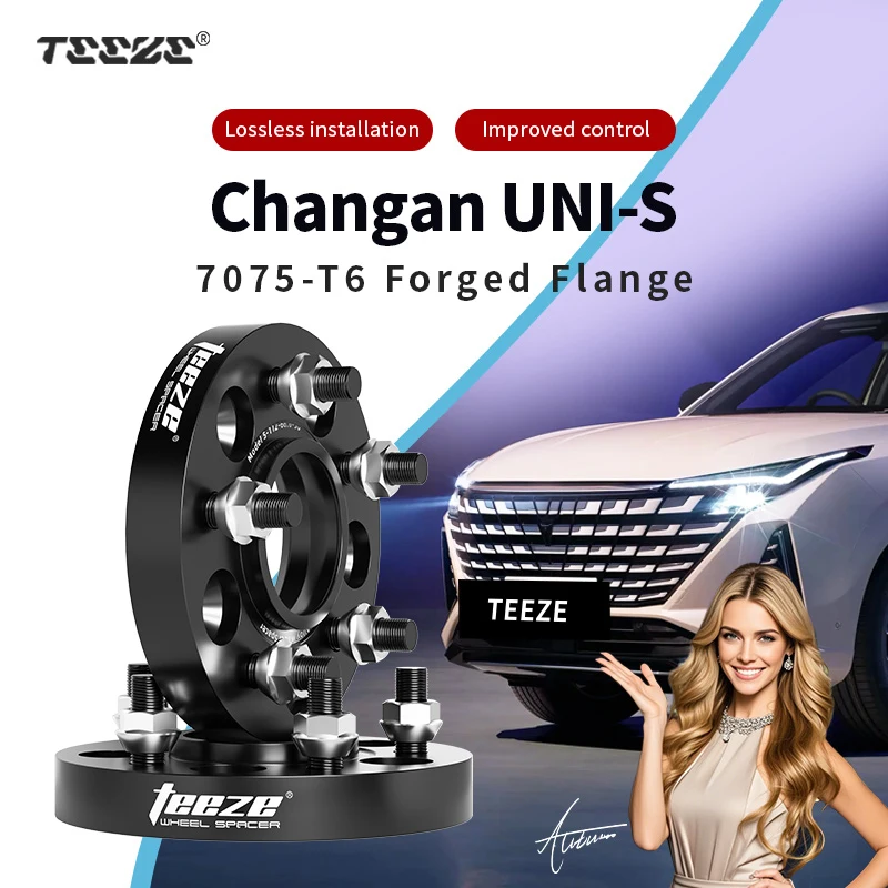 

Teeze 2/4pcs 5x114.3 CB 60.1mm M12x1.5 Hub Centric Black Forged wheel spacer For Changan UNI-S Flange Plate 15/20/25/30/35mm