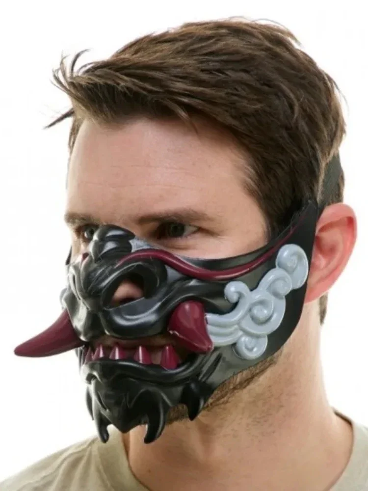 Японский самурай Они демон маскар Хэллоуин демон самурай косплей ужас Праджня убийца Дикекер пластиковые маски Feestkostuum Rekwi