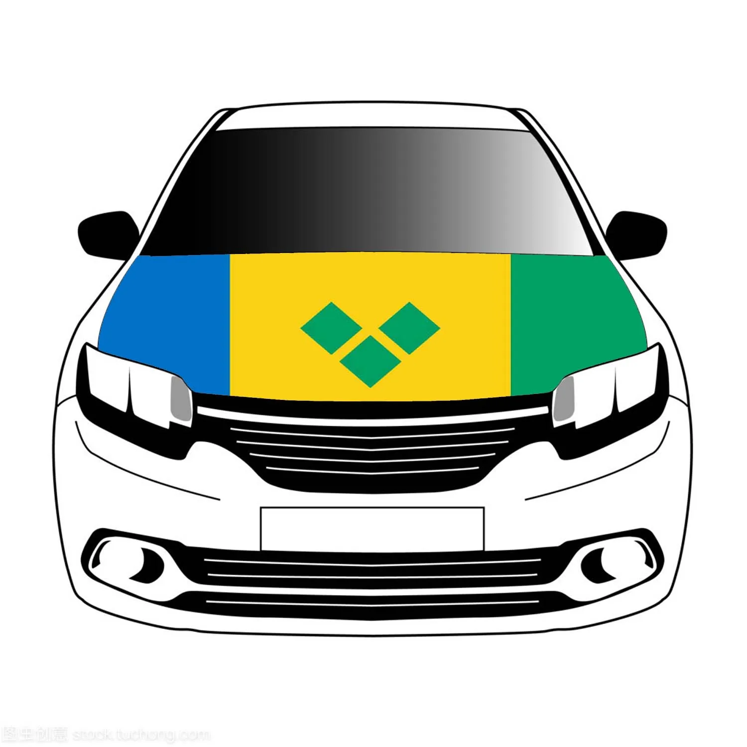 

Saint -Vincent and the Grenadines flags car Hood cover 3.3x5ft/5x7ft 100%polyester,car bonnet banner