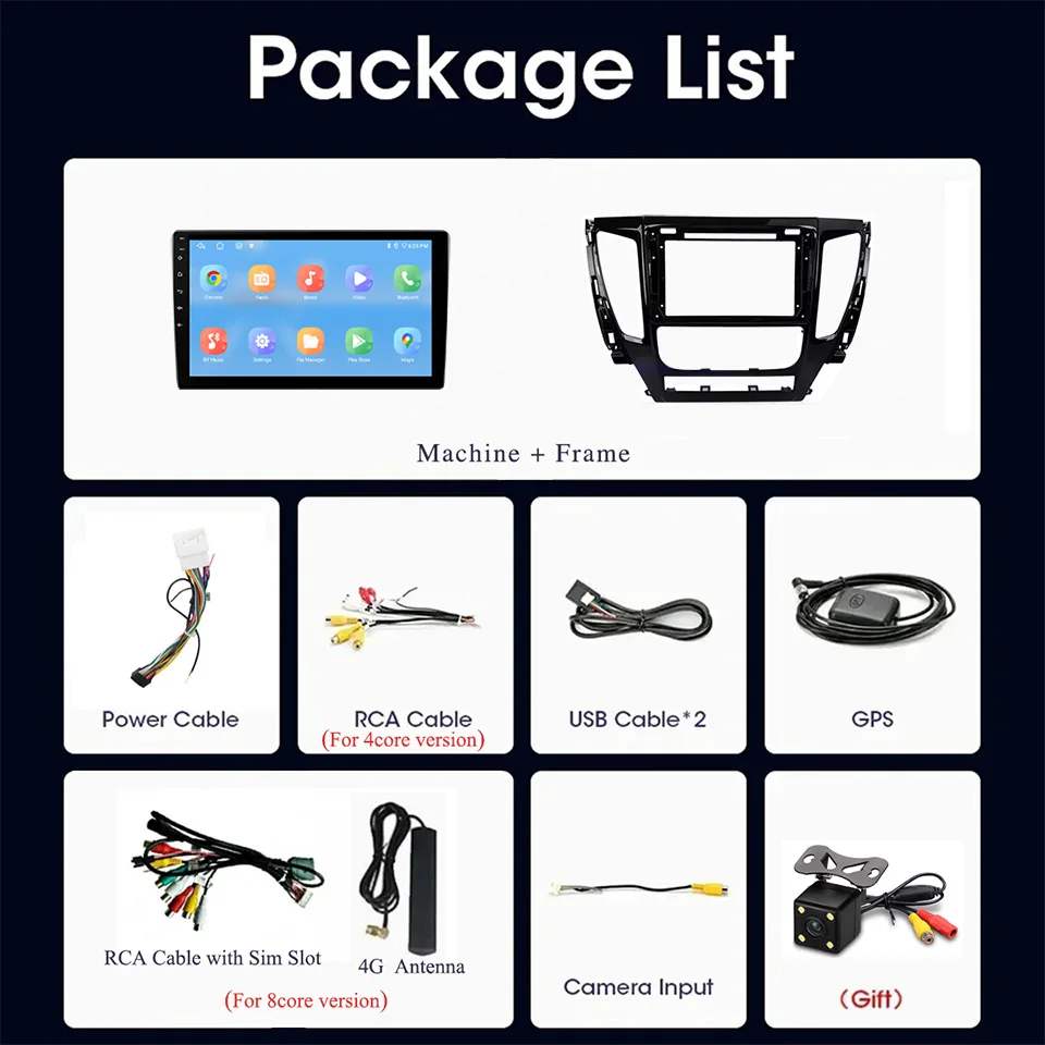 Android 14.0 8G Ram For Mitsubishi Pajero Sport Monter 2016 -2018 Car Radio Audio Stereo GPS Navigation Monitor Head Unit WIFI view 3