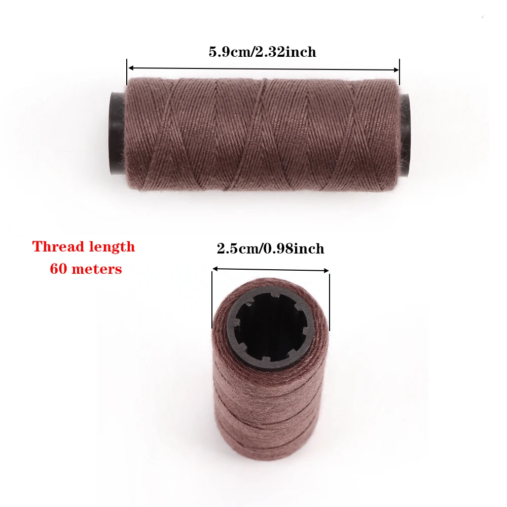 C Shape Curved Needles And Thread For Hair Extensions Hair Weft Sewing Tools 60Meters Hair Weaving Thread Wig Accessories Tools