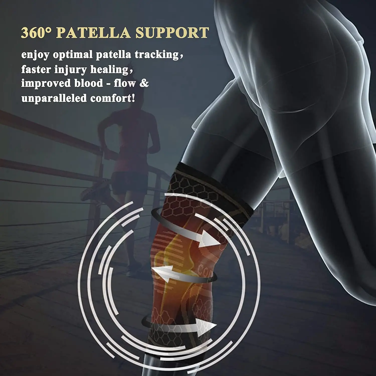 1/2PCS Copper Knee Braces for Arthritis Pain and Support-Copper Knee Sleeve Compression for Sports, Workout, Arthritis Relief