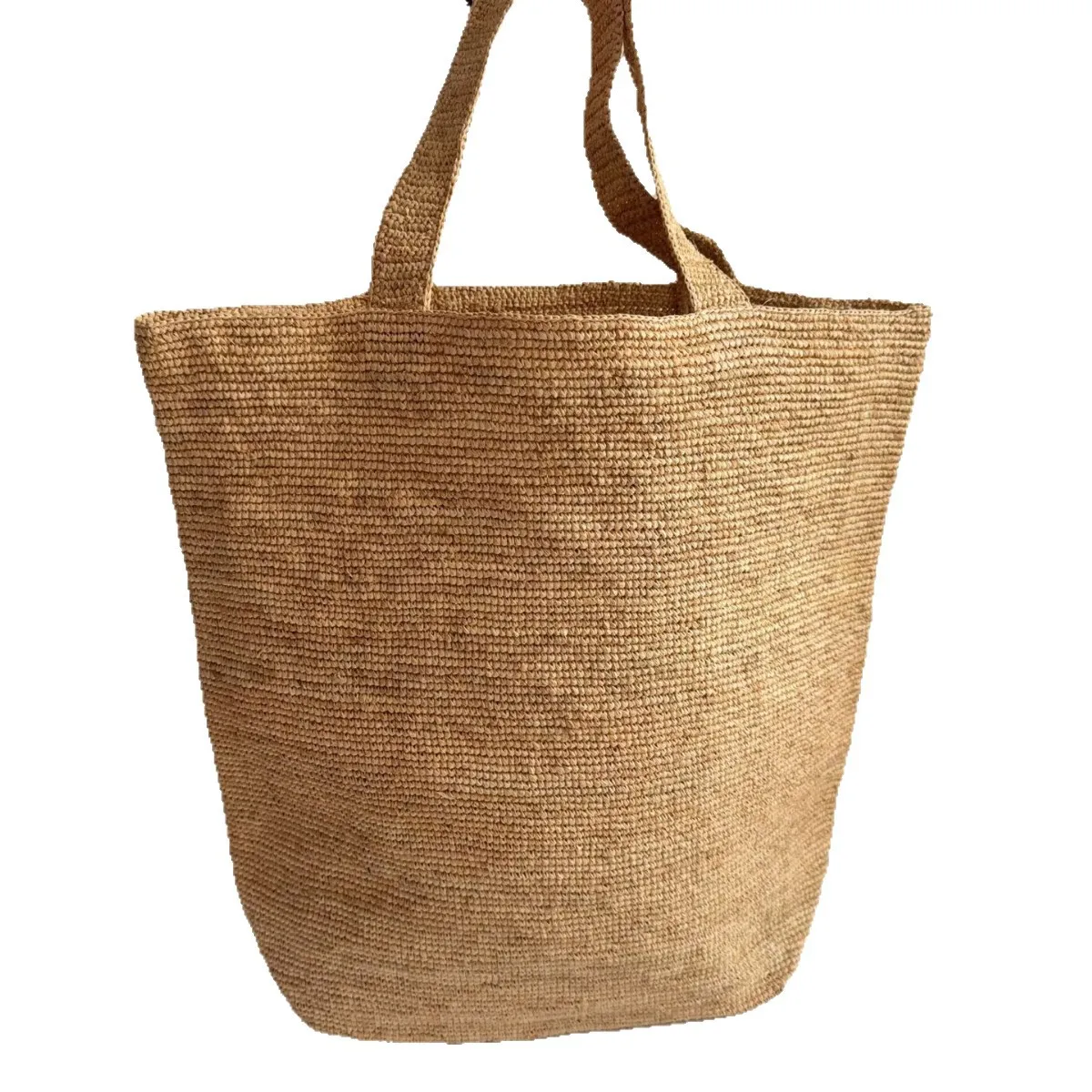 Handmade Raffia Beach Bags for Women Shoulder Bag Bohemian Travel Straw Bag Tote Handbag Natural Straw Woven Bucket Bags Shopper