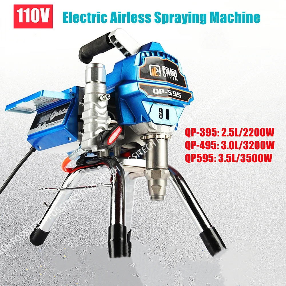 

110V Electric High Pressure Airless Spraying Machine 395 495 595 Airless Spray Gun 3.5L Airless Paint Sprayer Painting Machine