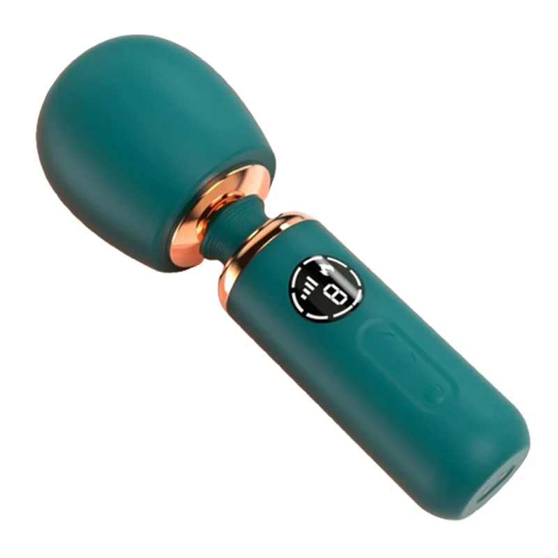 TINGNAI 9 Vibration Modes Mini AV Magic Wand with LED Display Powerful Vibrator Heating Clitoris Stimulator Vibrator Toys Women