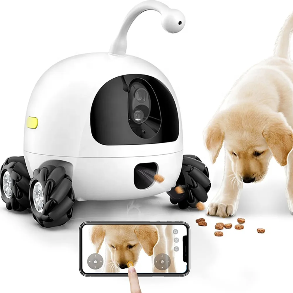 App Control Smart Companion Robot For Pets Full HD 1080P Video Interactive Cat Dog Toy