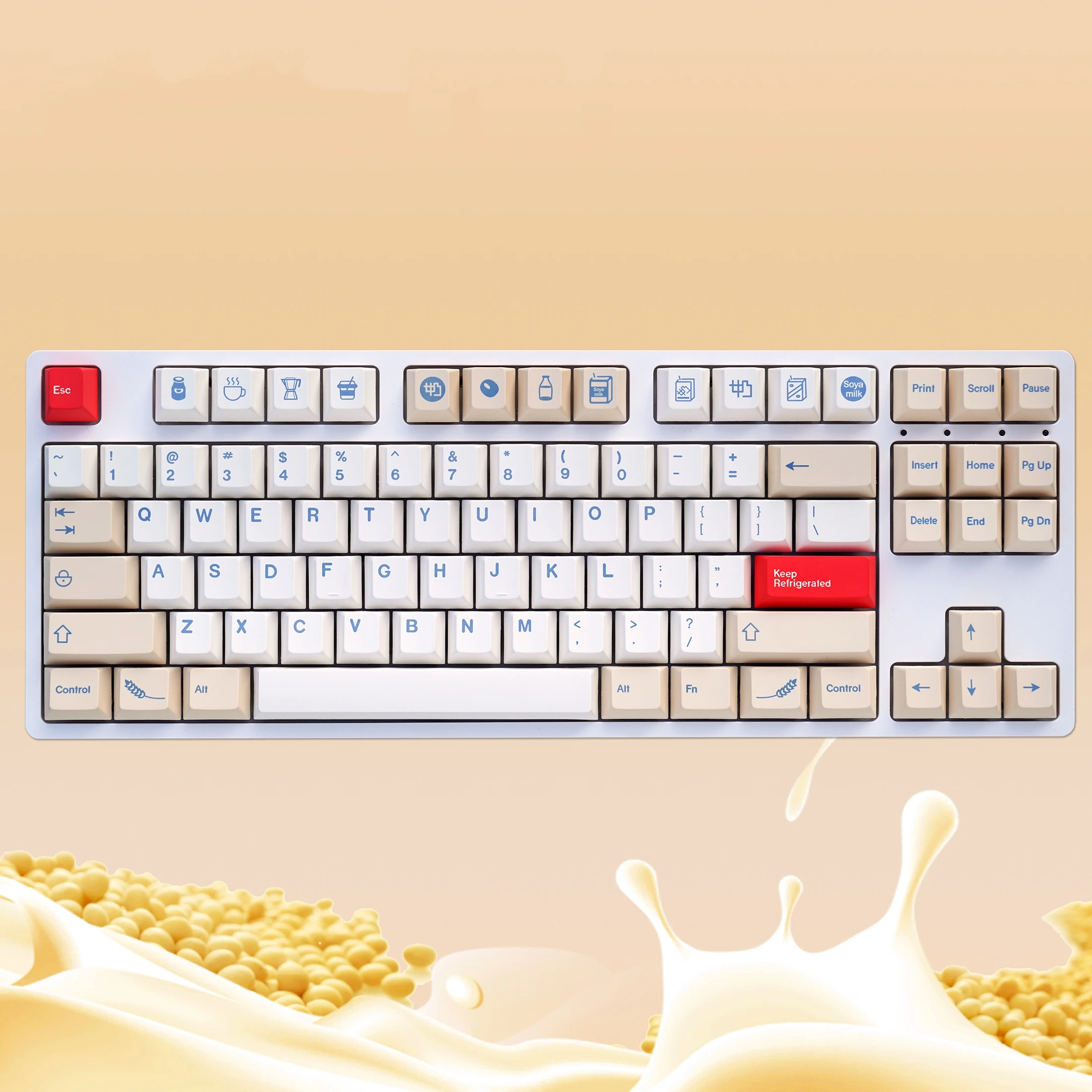 

145 Keys/set GMK Soyamilk Keycaps PBT Dye Subbed Key Caps Cherry Profile Light Yellow Keycap For MX Switches Mechanical Keyboard