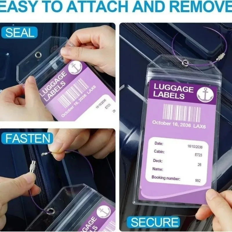 حامل علامة الأمتعة كروز، سحاب مقاوم للماء، ملصقات بلاستيكية شفافة من البولي فينيل كلوريد، حلقة مفاتيح من الفولاذ المقاوم للصدأ للسفر في الرحلات البحرية الكاريبية الملكية #6