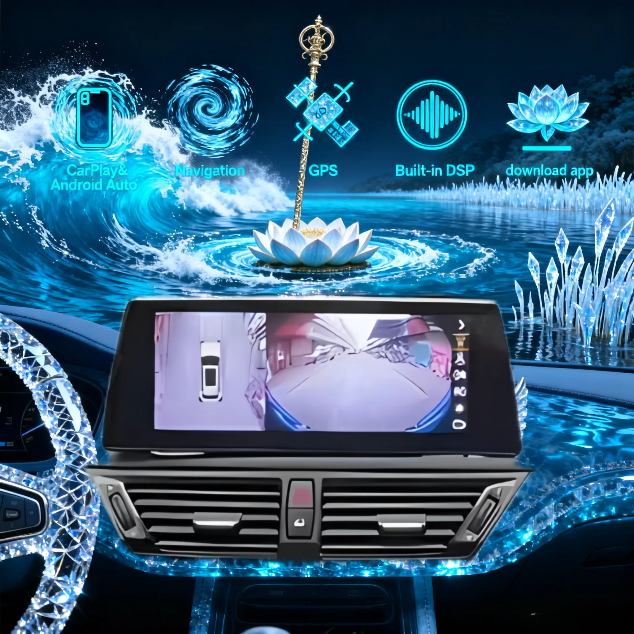 

N 12,3 ''Android 14 с сенсорным экраном Автомобильное радио для BMW X1 F48 2009-2015 Carplay АВТО Мультимедийный стереоплеер GPS 4G WIFI Bluetooth