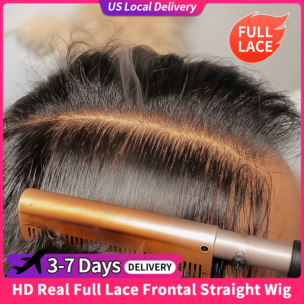 

FULL Real SKINLIKE HD Lace Front Wigs Human Hair Pre Plucked Bleached Tiny Knots 0.10mm Ultra thin Invisible Glueles Lace Wig