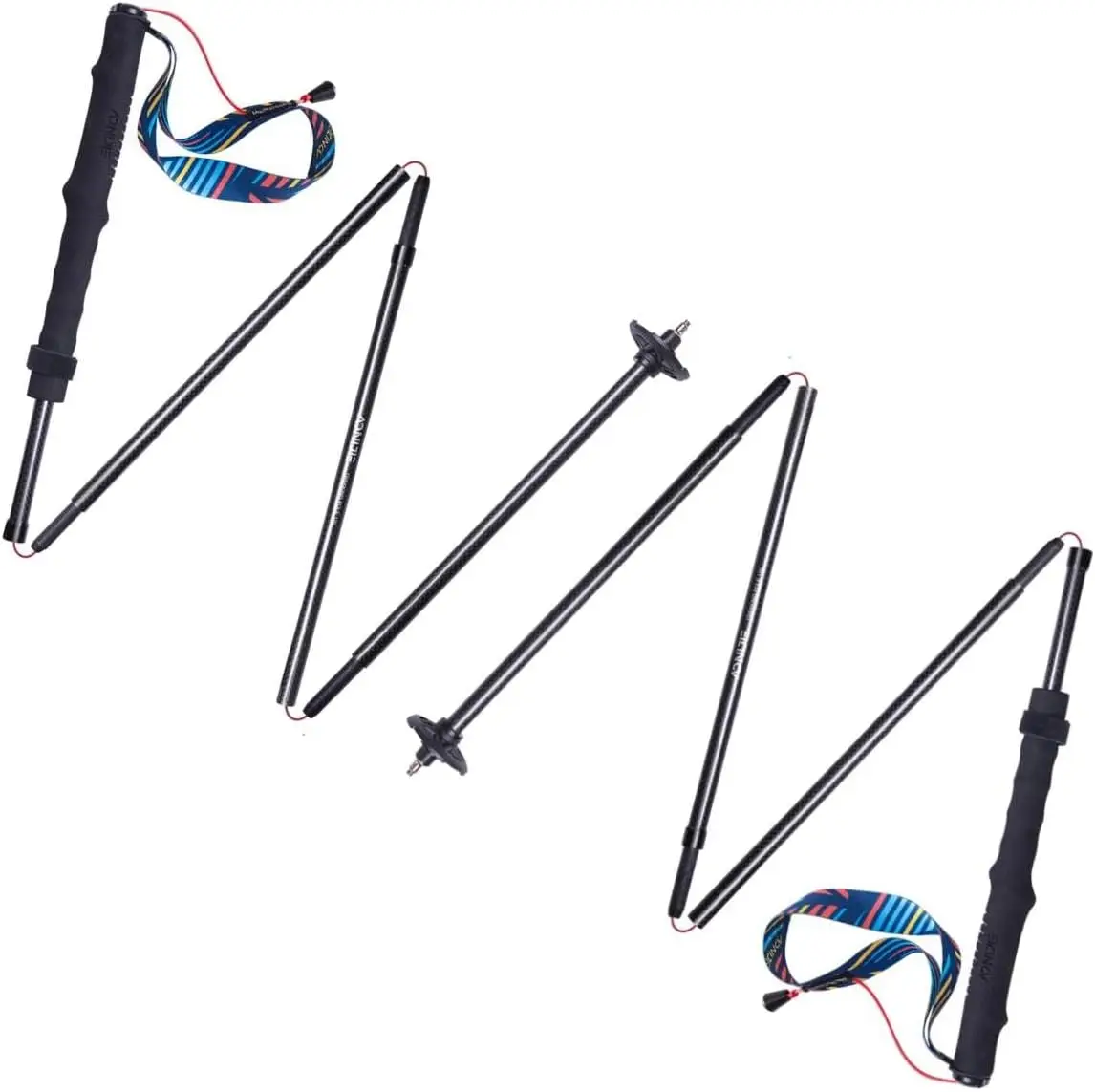 

Ultralight Collapsible Carbon Fiber Hiking Poles with Anti-Shock and Quick Lock System for Trekking, Camping