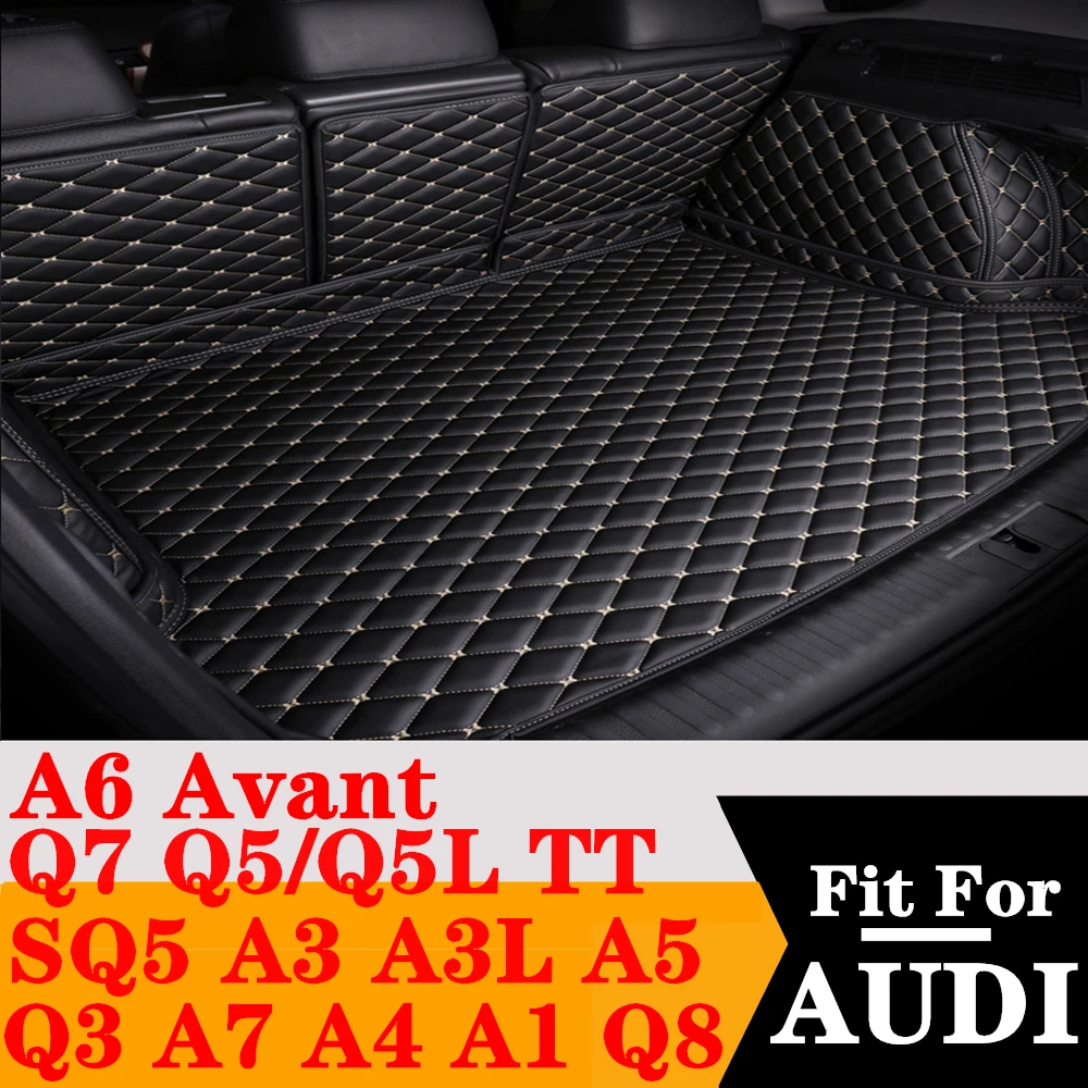 Custom Full Set Car Trunk Mat For AUDI A6 Avant Q3 Q7 A1 A3 A5 Q8 Q5 A7 Q5L A4 SQ5 Q4 e-tron Rear Cargo Liner Tail Boot Tray Pad