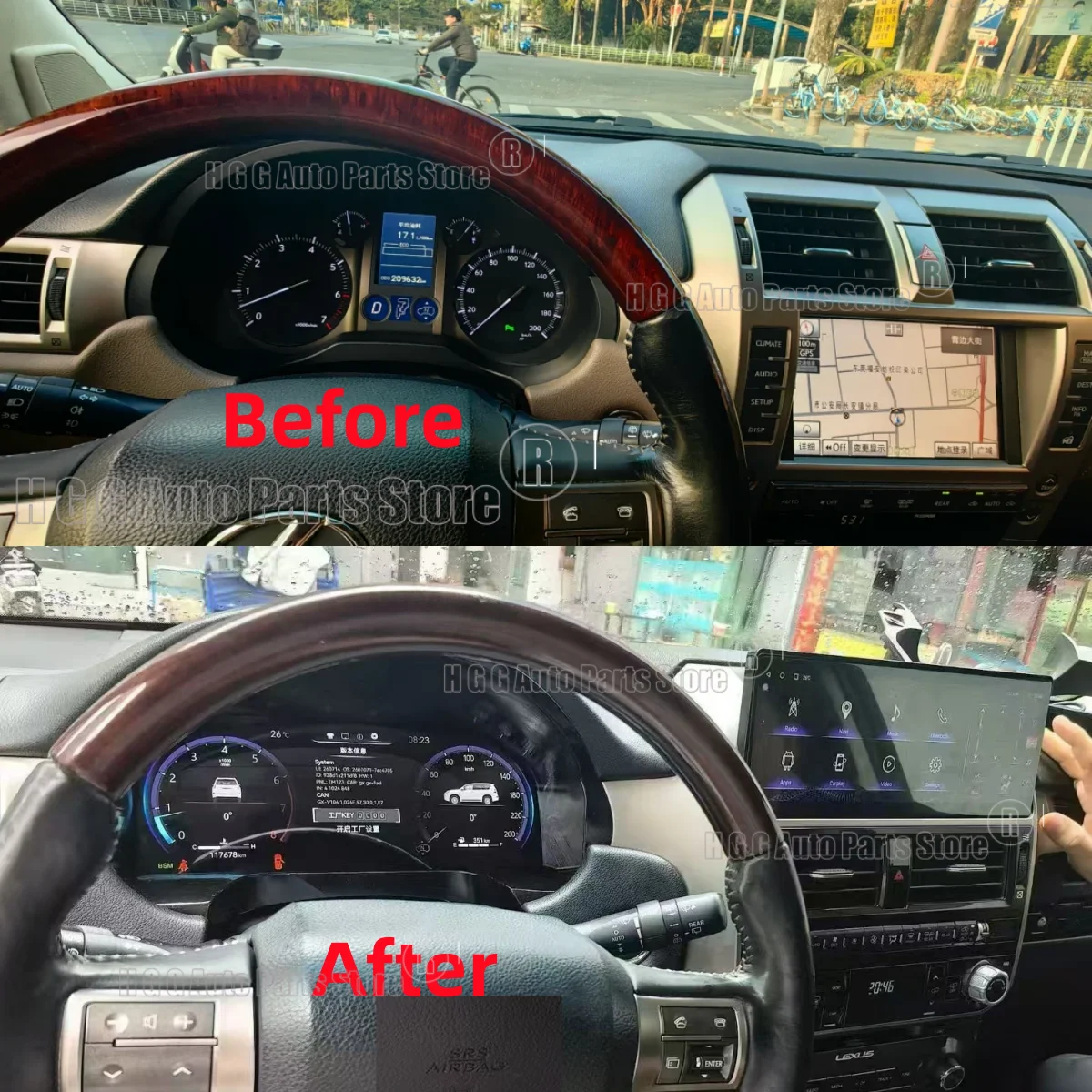 Auto Digital Cluster For Lexus GX GX400 GX460 2010-2019 Car Dashboard Instrument Panel Virtual Cockpit LCD Speedometer Screen
