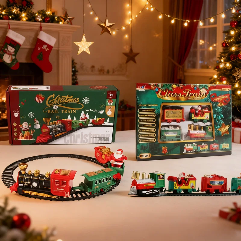 

2026 Горячий Рождественский электрический поезд, игрушка, сделай сам, собранный железнодорожный вагон, модель поезда, железнодорожный поезд, детские рождественские подарки