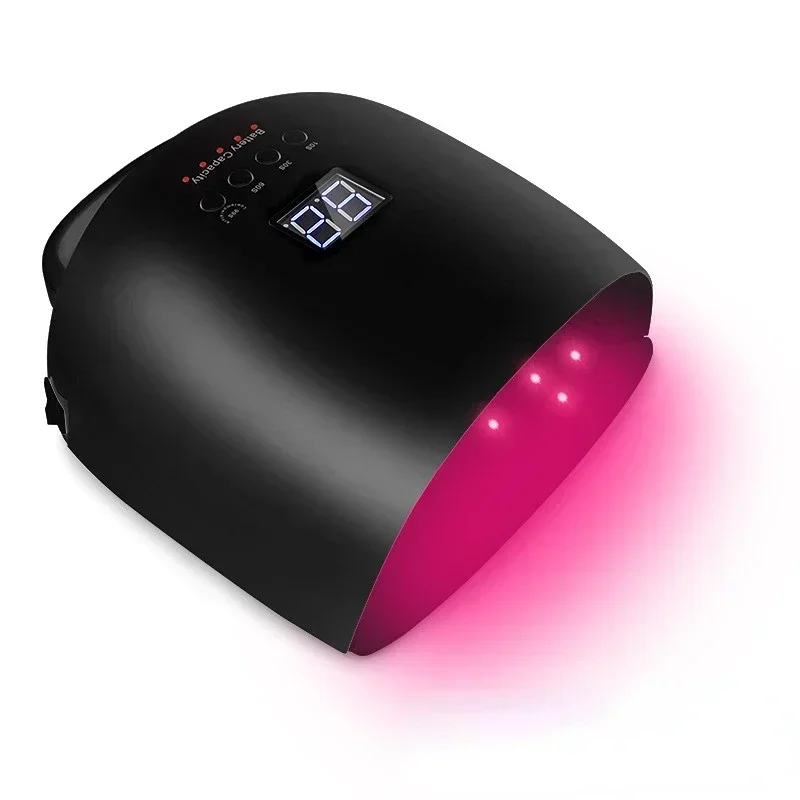 Lâmpada sem fio recarregável prego, Gel secador polonês, Luz vermelha, Manicure Light com alça, Lâmpada LED UV sem fio, 86W