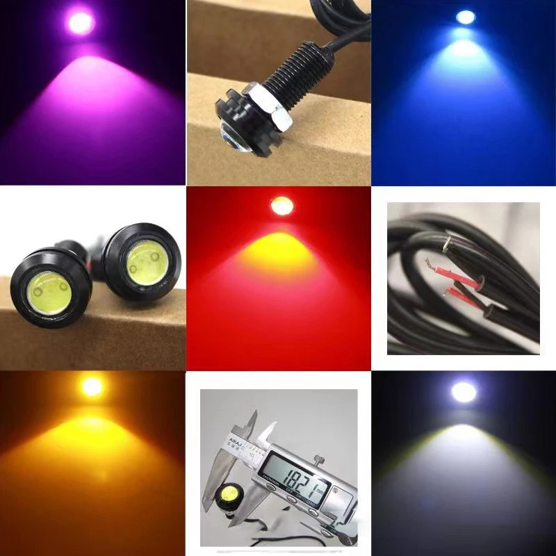 18MM Samochodowe światła do jazdy dziennej Eagle Eye DRL LED 12V Zapasowe światła postojowe cofania Lampy samochodowe