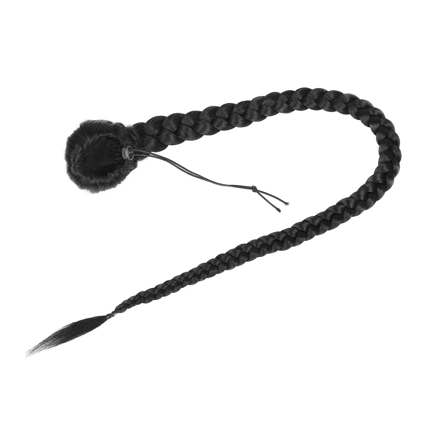 Rabo de cavalo trançado com cordão longo para mulheres, fácil de aplicar, aparência natural, cabelo sintético de alta qualidade
