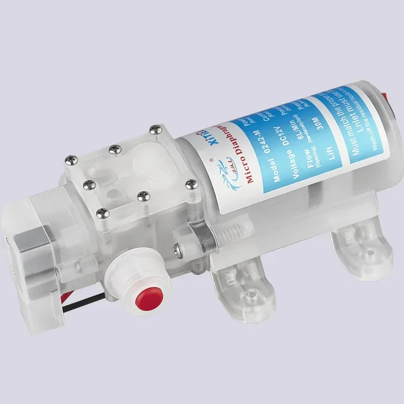 Pompa Air Kelas Makanan Rumah Tangga Pompa Tunggal Pompa Diafragma Listrik 12V 70W yang Dapat Menghisap Sendiri