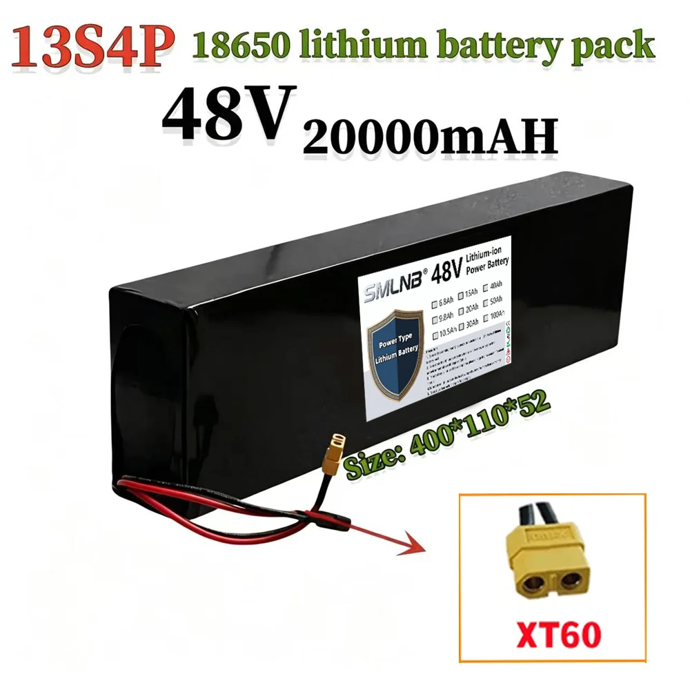13S4P 48V 20000mAh 20Ah 18650 Lithium Battery Pack with BMS Suitable for Kugoo M4/M4 Pro/Max Speed To Replace Built-in Batteries image 3