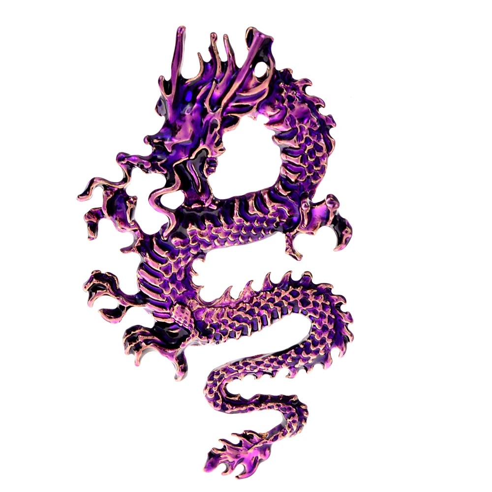 CINDY XIANG Enamel Flying Dragon Brooches Men 4-color Vintage Vivid Animal Anime Pins Party Casual Jewelry Gifts