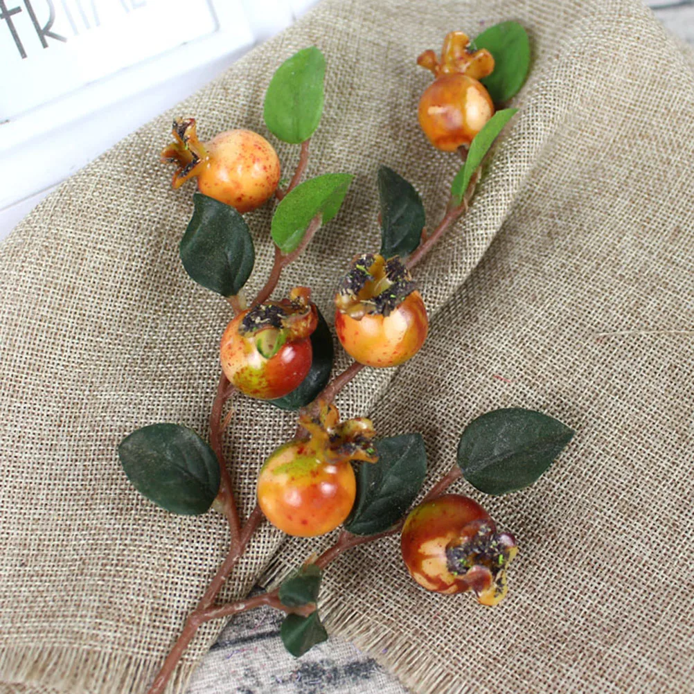

Artificial Rosehip Berries Yellow Simulation Pomegranate Flowers Decor Indoor Office Bedroom Living Room Floral Accessories