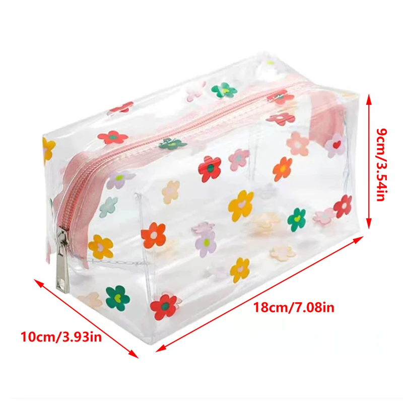 Cute Transparent Pencil Case Large Capacity Pen Box Ladies Cosmetic Bag Back To School Office Supplies Cute Cosmetic Bag