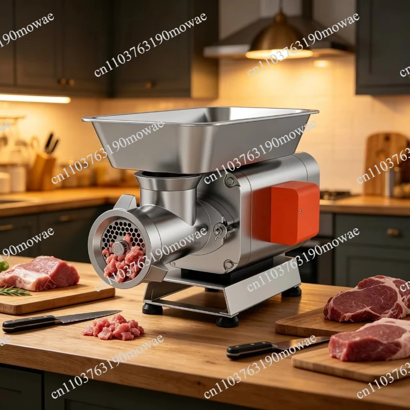 Industrial meat grinder, professional stainless steel electric meat grinder, suitable for meat processing plants