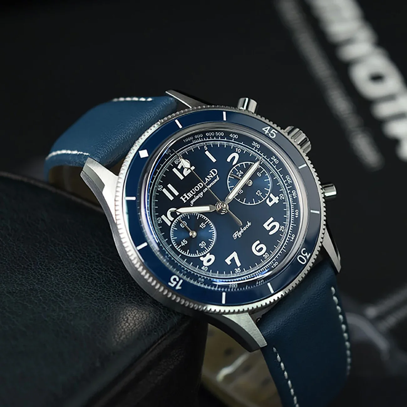 Hruodland F019 Watch For Men Retro VK64 AC Chronograph Quartz Acrylic Glass BGW-9 Luminous Fashion Wristwatch 10Bar Waterproof