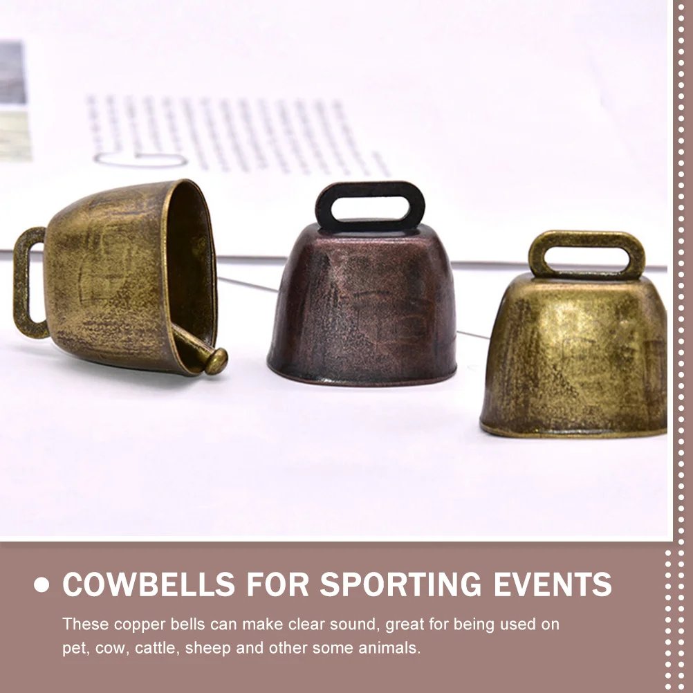 18 Pcs Metal Cowbell Farm Bells Rustic Eat Grass Decorations Sheep Jingle for Door Knob Copper