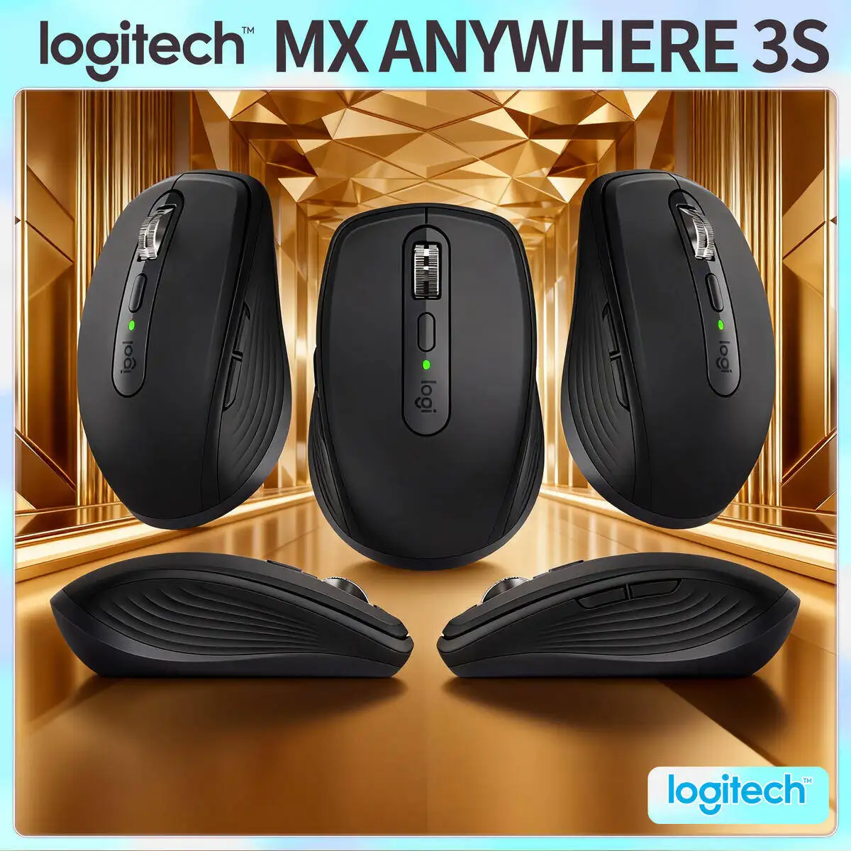 

Logitech MX Anywhere 3S Wireless Mouse Silent Clicks Ergonomic 4000DPI for Office Travel Gaming