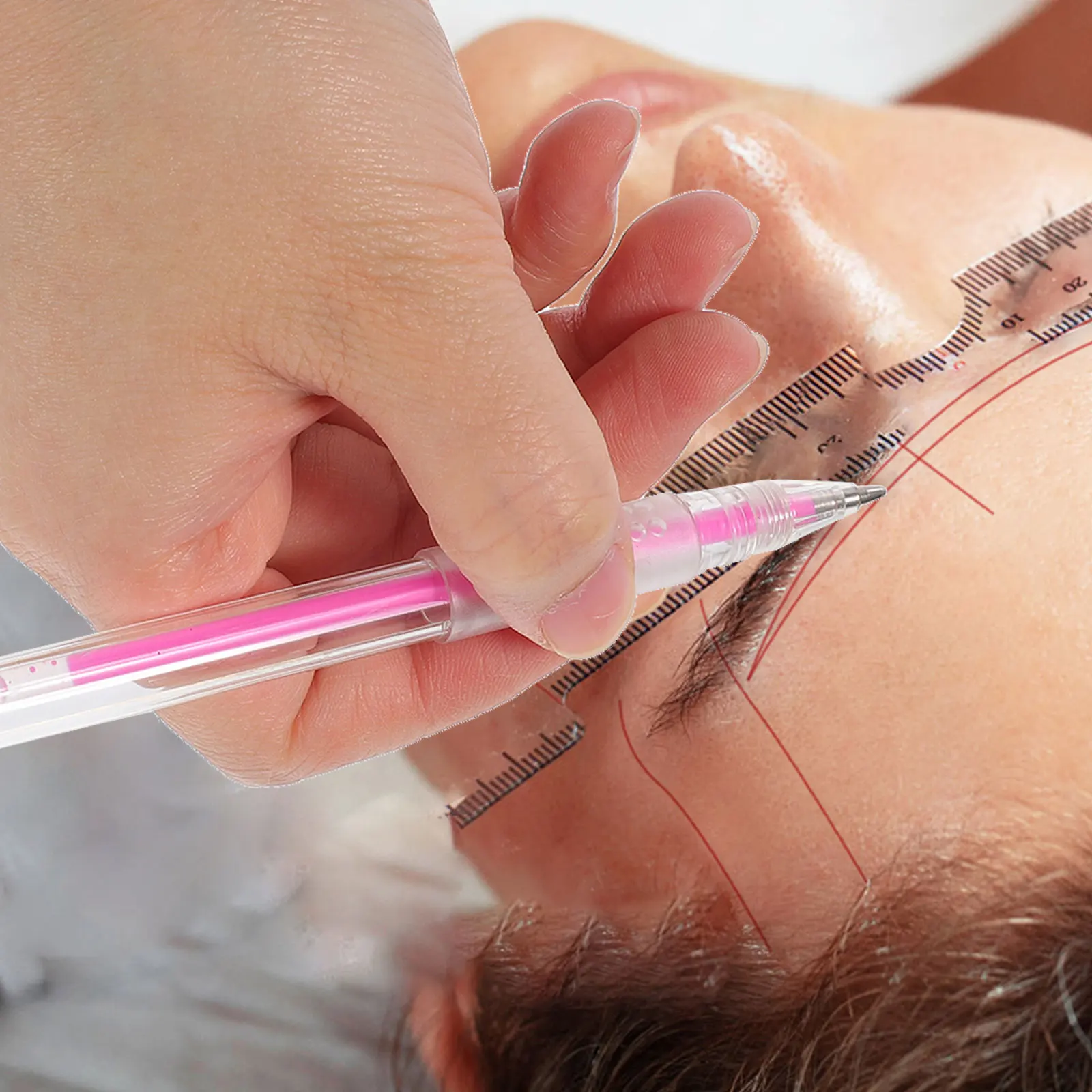 6 Stuks Huidmarkering Pen Langdurige Niet-Vlekkende Waterdicht Voor Wenkbrauw Mapping Chirurgie Positionering Brow Lijn Precisie tip