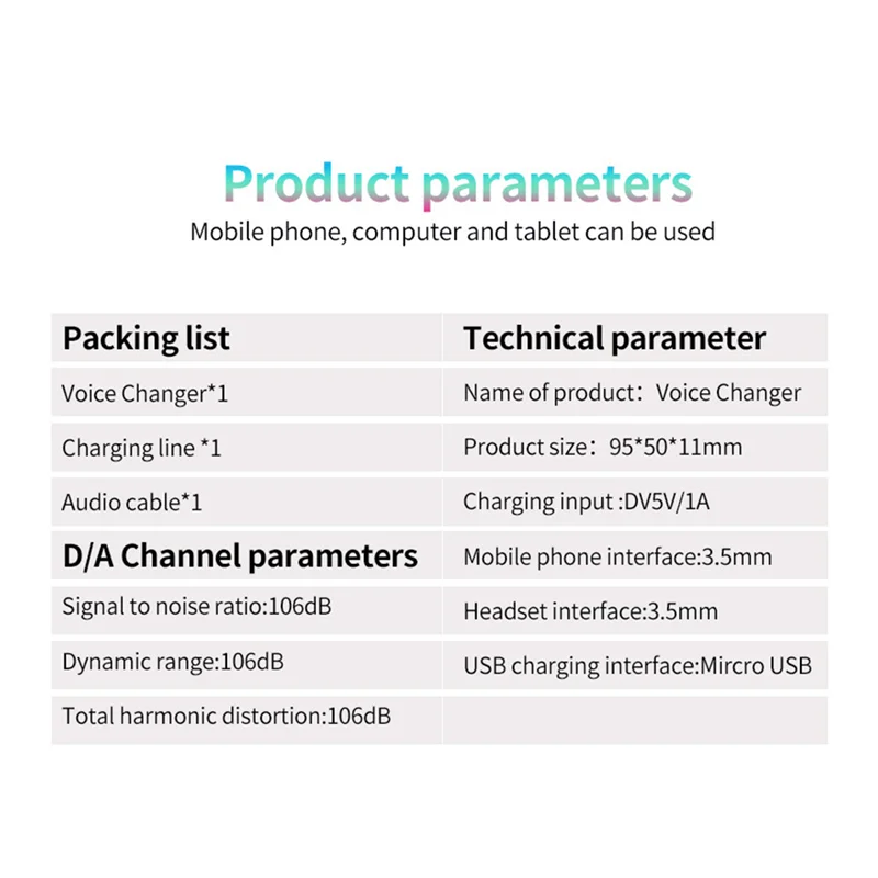 

B63B-S9 Voice Changer 12 Voice Changing Modulator With Adjustable Voice Functions Phone Computer Sound Card Mic Tool, Easy To Us