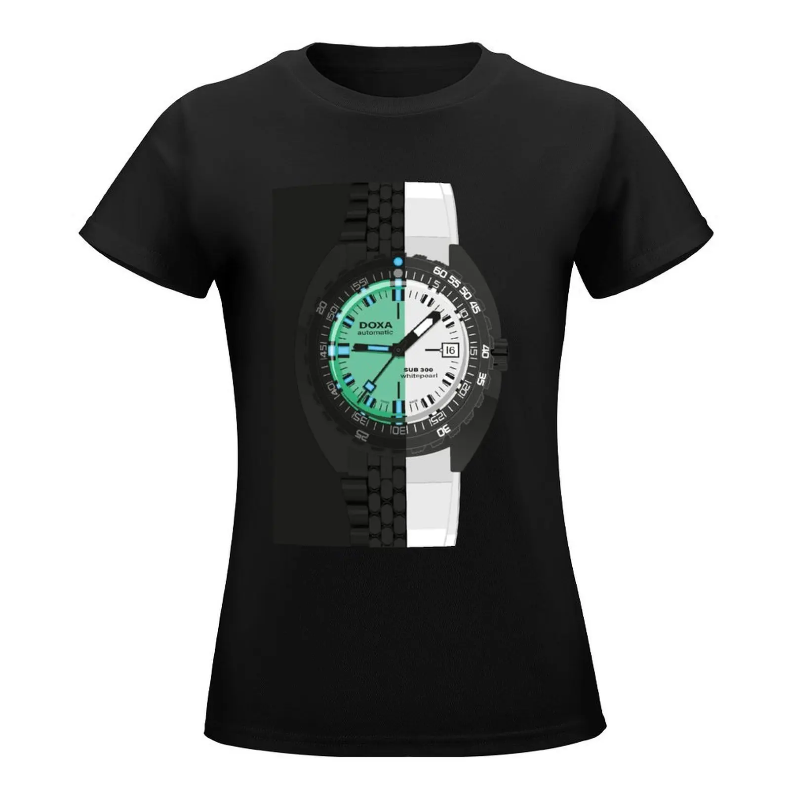 Doxa Watch White Pearl T-Shirt Aesthetic clothing lady clothes Women's tops