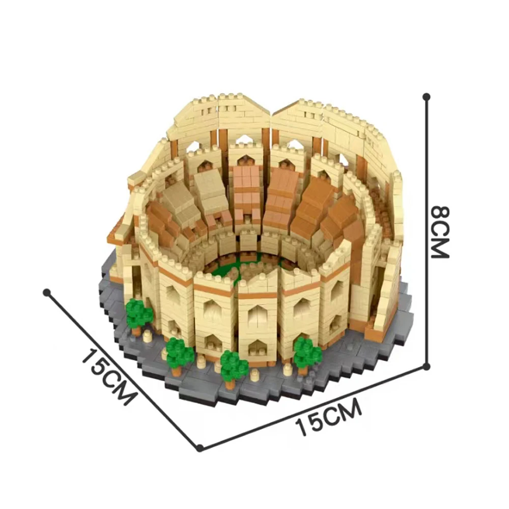 WIST GEBOUWD De Scheve Toren van Pisa Euro Bouw Micro Mini Bouwstenen voor Volwassen Kind Speelgoed Set Roma Colosseum Bricks