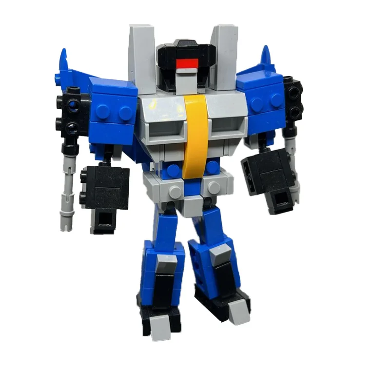

187 Parts Blue Cool Transformable Mecha Modular Building Block Model For Adults DIY Assembly Display Toy Festival Surprise Gifts