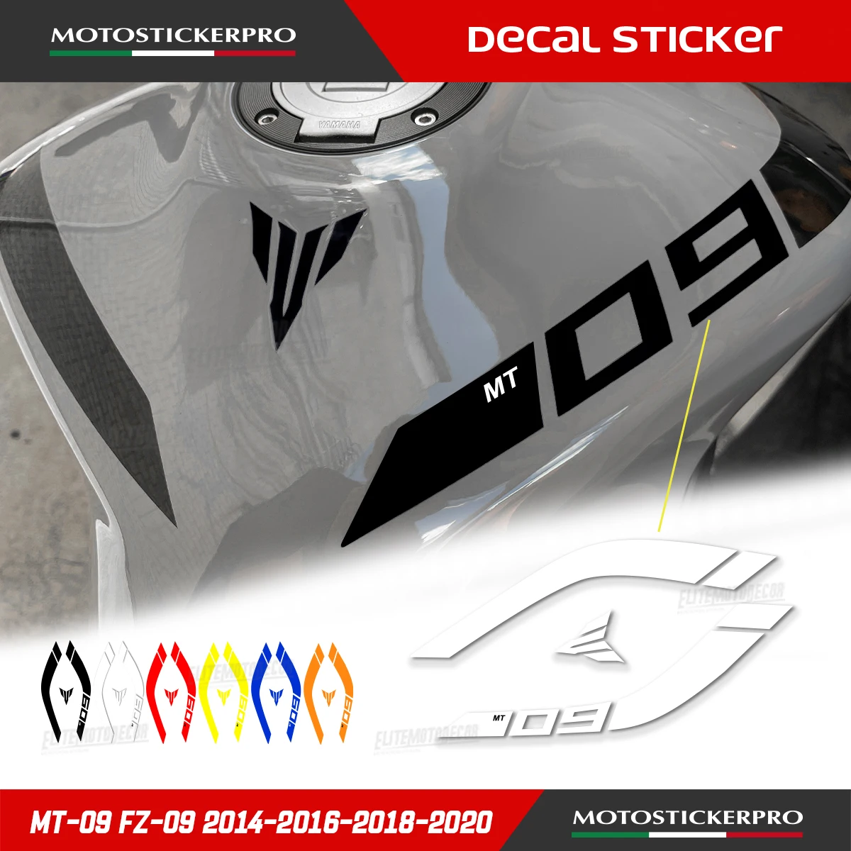

MT-09 2014-2020 Motorcycle Fuel Tank Curve Hollow Sticker Decal Custom Color For YAMAHA MT09 FZ09 2014-2020 Sticker Decal