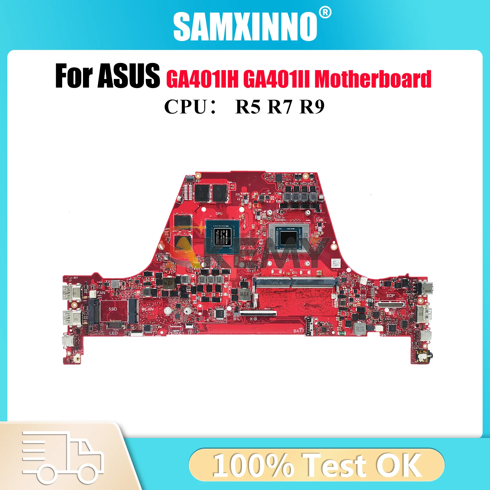 

GA401IH Laptop Motherboard For ASUS ROG Zephyrus G14 GA401IH GA401II GA401I Notebook Mainboard With R5 R7 R9 CPU 115% tests OK