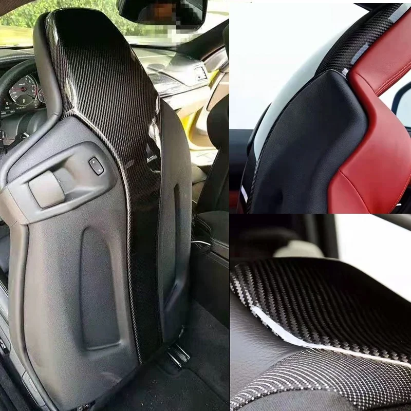 TOP 100% Dry Carbon Fiber Seat Back Cover Interior Trims for M3 F80 M4 F82 F83 Convertible Sedan 2014-2019