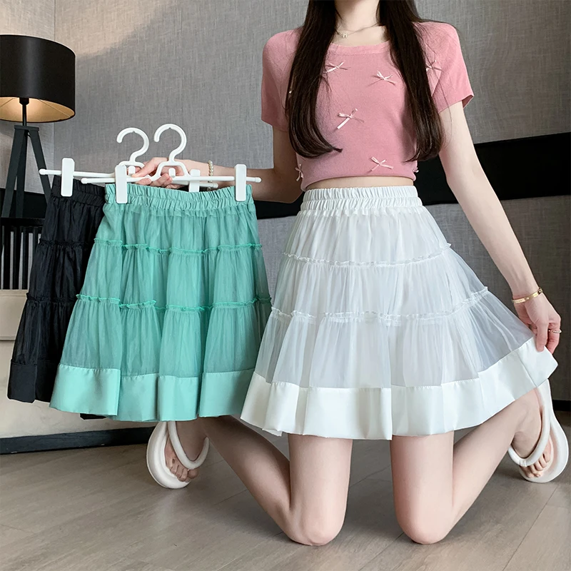 

Pengpeng Lace Short and Cake Skirt for Women, French Ballet Style, Pleated Skirt, Girl Lolita, Fashionable and Casual