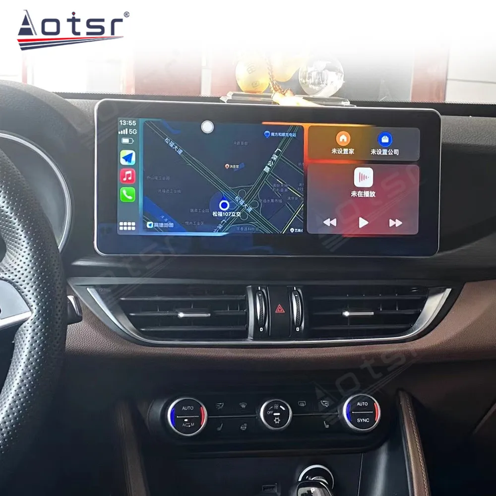 

8 + 256G 12,3-дюймовый QLED сенсорный экран Carplay Android система для Alfa Romeo GPS-навигация беспроводной Carplay радиоплеер головное устройство