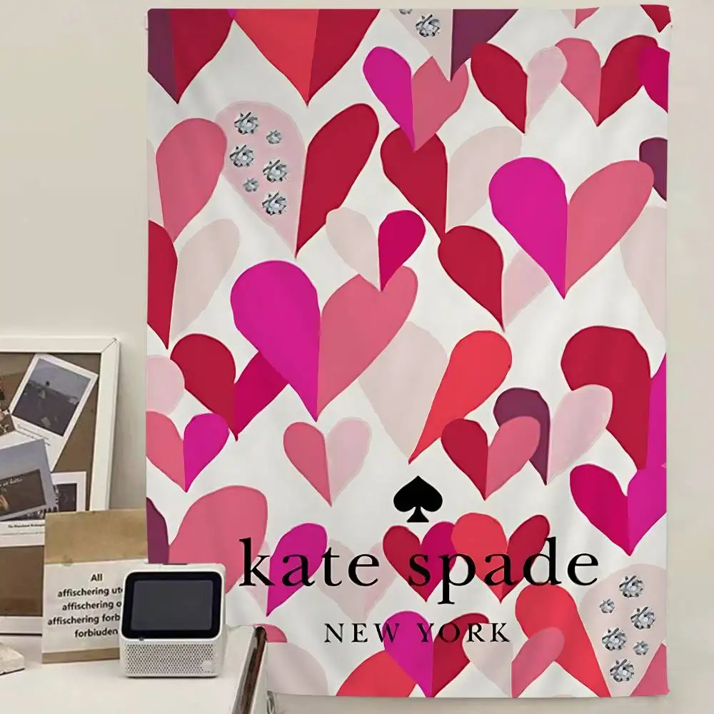 K-Kate Classic S-Spades Flower Printed Large Wall Tapestry Hanging Tarot Hippie Wall Rugs Dorm Art Home Decor