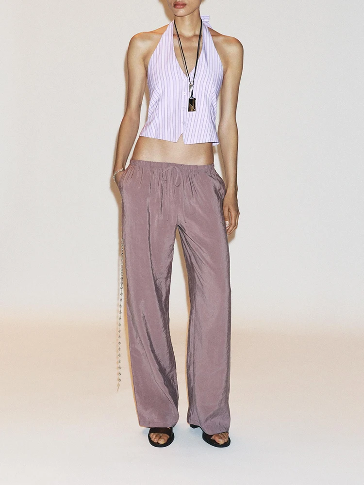 

Модный полосатый жилет-слип, женский летний топ, Новое поступление, подвесной дизайн, длина, Svel V-Ne, китайский сле