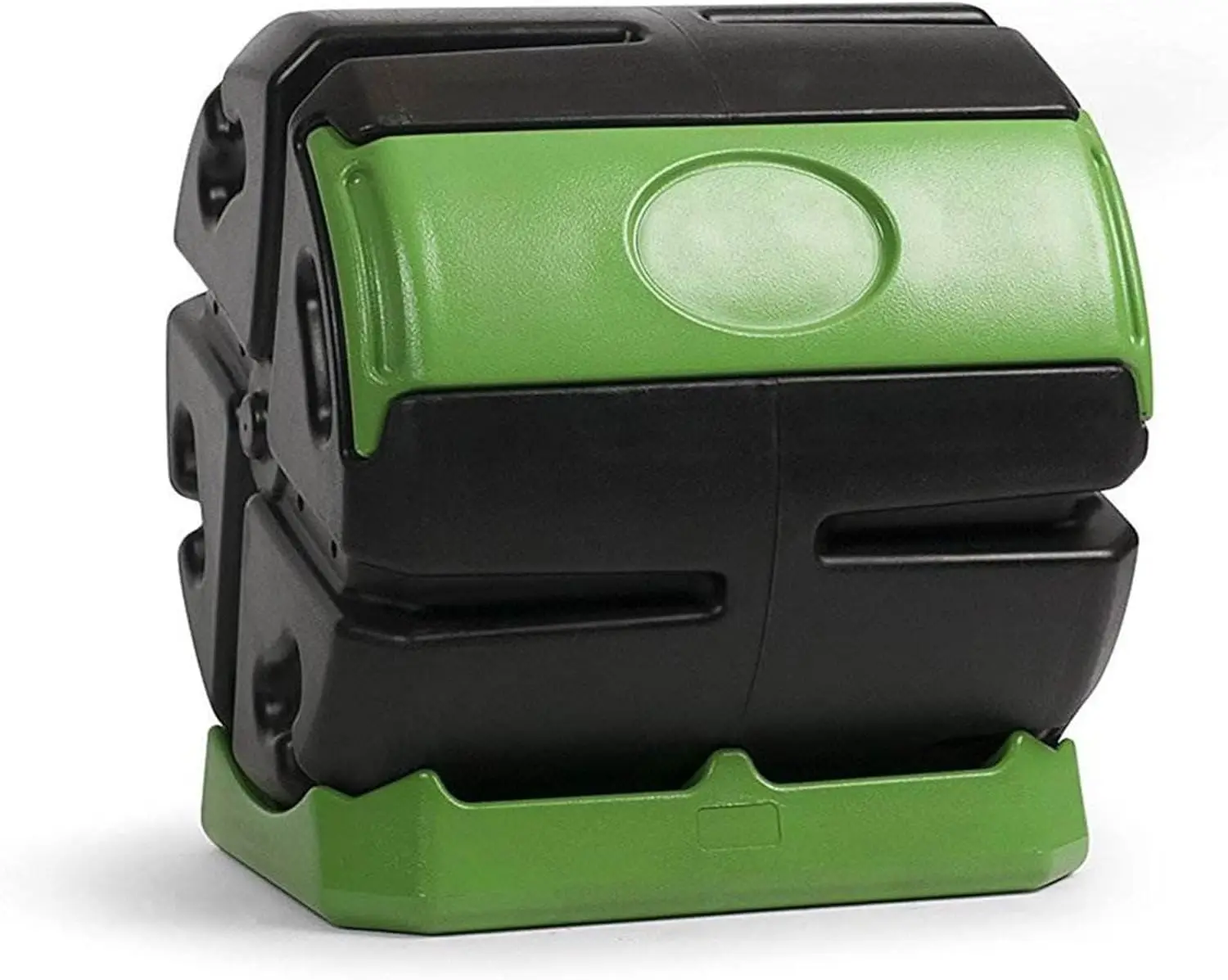 HOTFROG Rolling Single Chamber Batch Tumbling Composter - Outdoor Rotating Garden Compost Bin (HF-RC4000WB) Black & Green (37-Ga