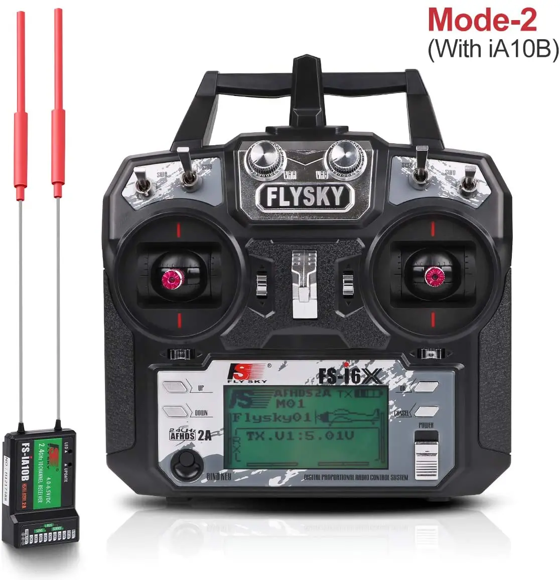 Flysky FS-i6X 10CH Radio Transmitter + Flysky ia10B Receiver 2.4GHz, AFHDS 2A for FPV Racing RC Drone Quadcopter